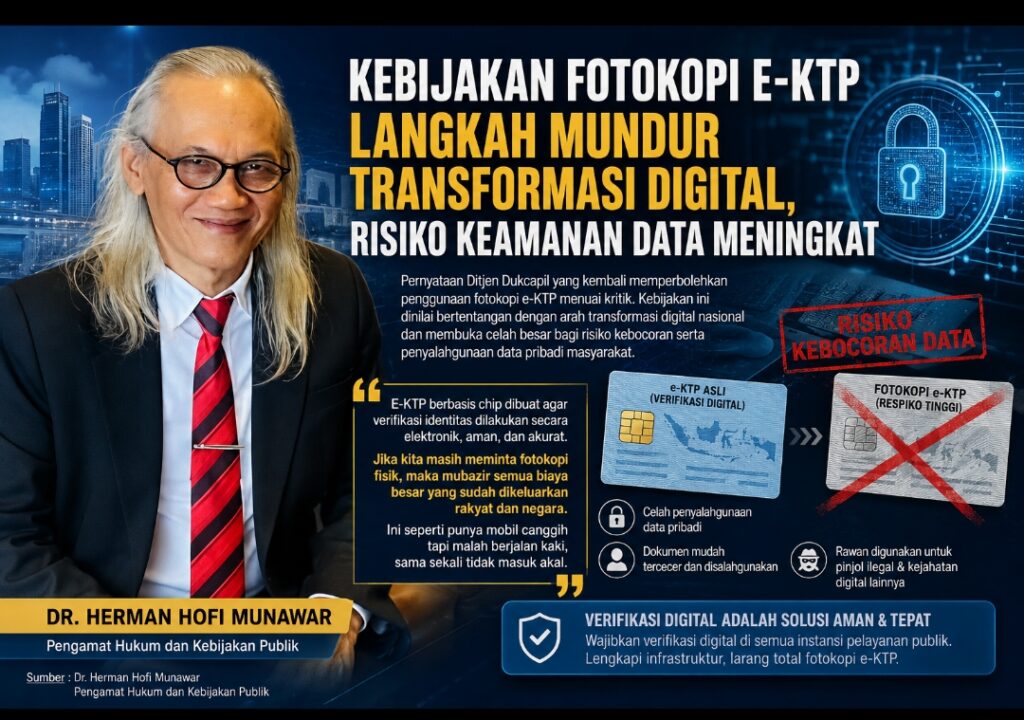 Kebijakan Fotokopi E-KTP Langkah Mundur Transformasi Digital, Risiko Keamanan Data Meningka