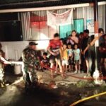 Aksi Cepat Unit Damkar Kodim 1310/Bitung Bantu Padamkan Kebakaran Tiga Rumah Warga