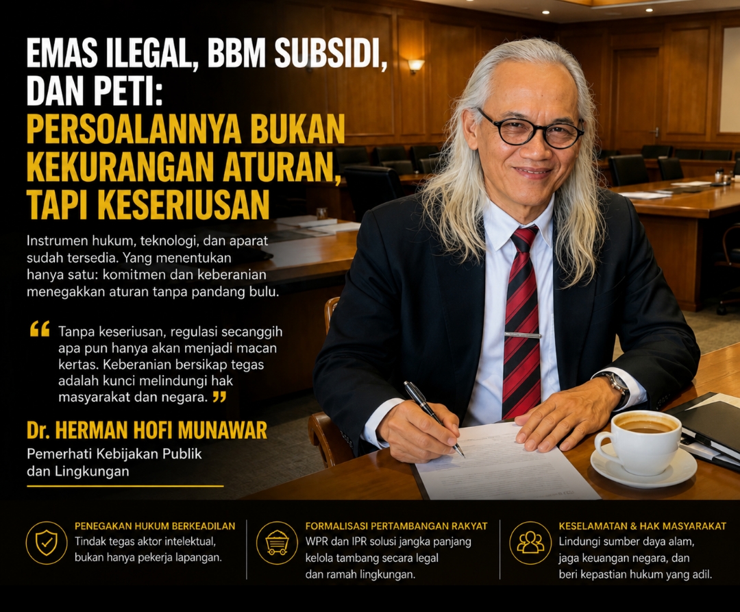 Mengapa Emas Ilegal, BBM Subsidi, dan PETI Sulit Diberantas? Persoalannya Bukan Kekurangan Aturan, Tapi Keseriusan