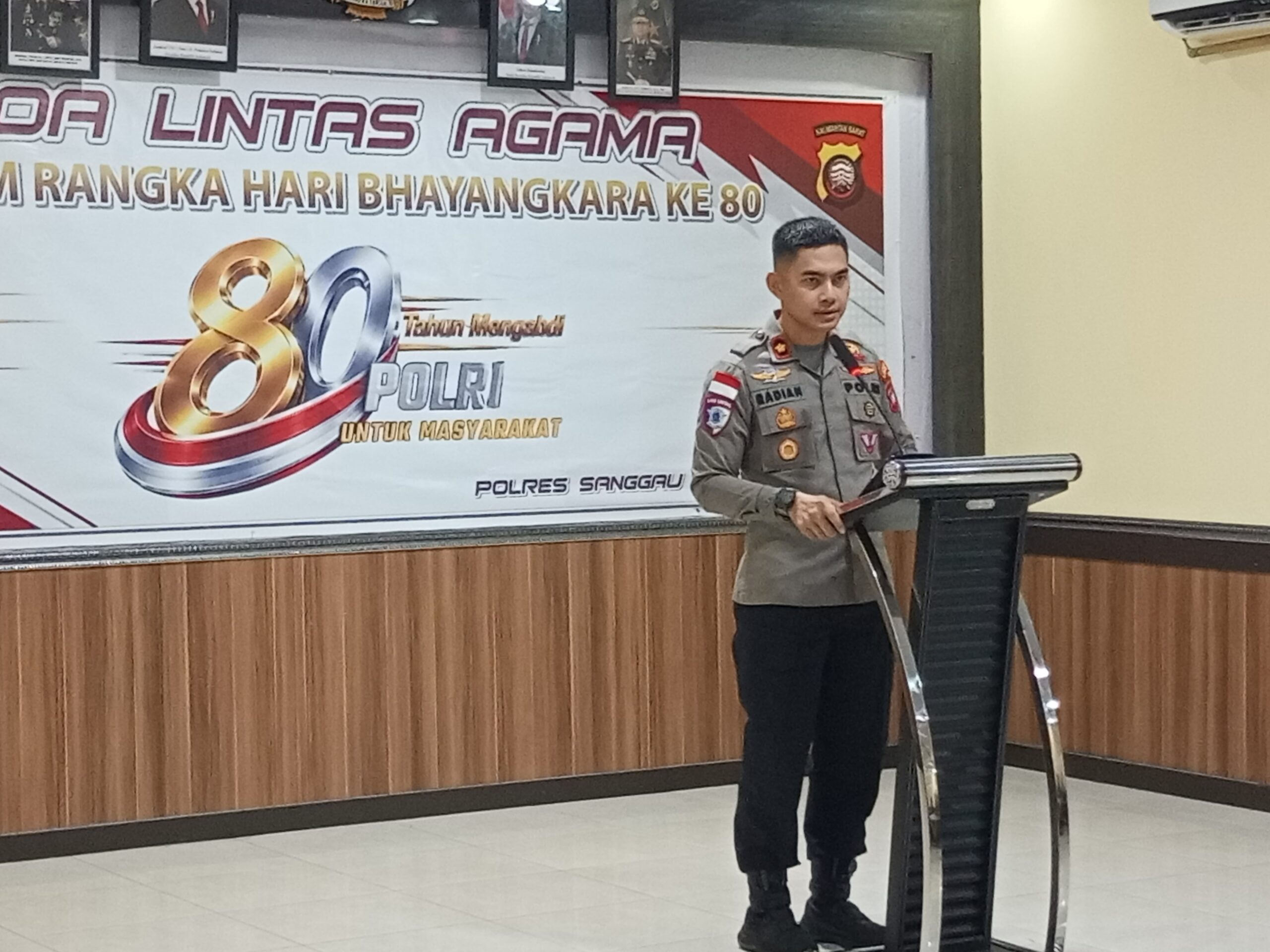 Polres Sanggau Gelar Doa Lintas Agama Sambut Hari Bhayangkara ke-80, Kapolres Diwakili Waka Polres