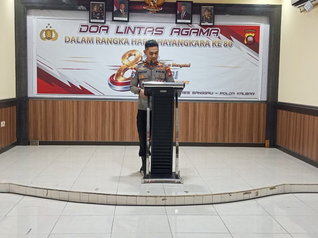 Polres Sanggau Gelar Doa Lintas Agama Sambut Hari Bhayangkara ke-80, Kapolres Diwakili Waka Polres