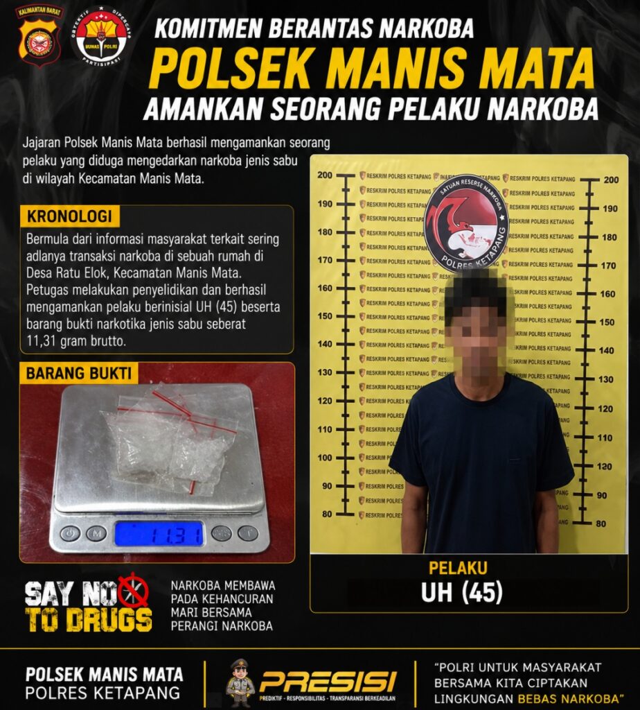 Jaringan Narkoba Diguncang, Polsek Manis Mata Sita 6 Paket Diduga Sabu