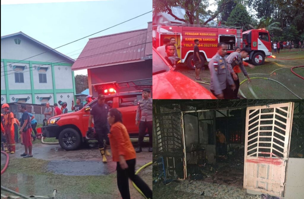 Rumah Semi Permanen di Sanggau Terbakar, Dugaan Berawal dari Percikan Korek Api Tidak Ada Korban Jiwa, Api Berhasil Dipadamkan Petugas Dibantu Warga