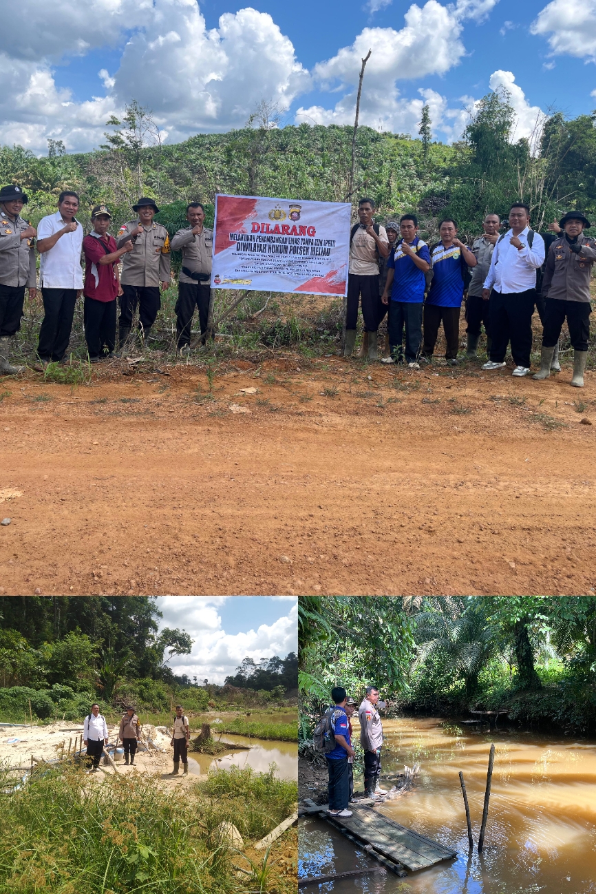 Polsek Meliau Gencarkan Himbauan Larangan PETI di Desa Lalang, Tindak Lanjuti Keluhan Krisis Air Bersih Warga