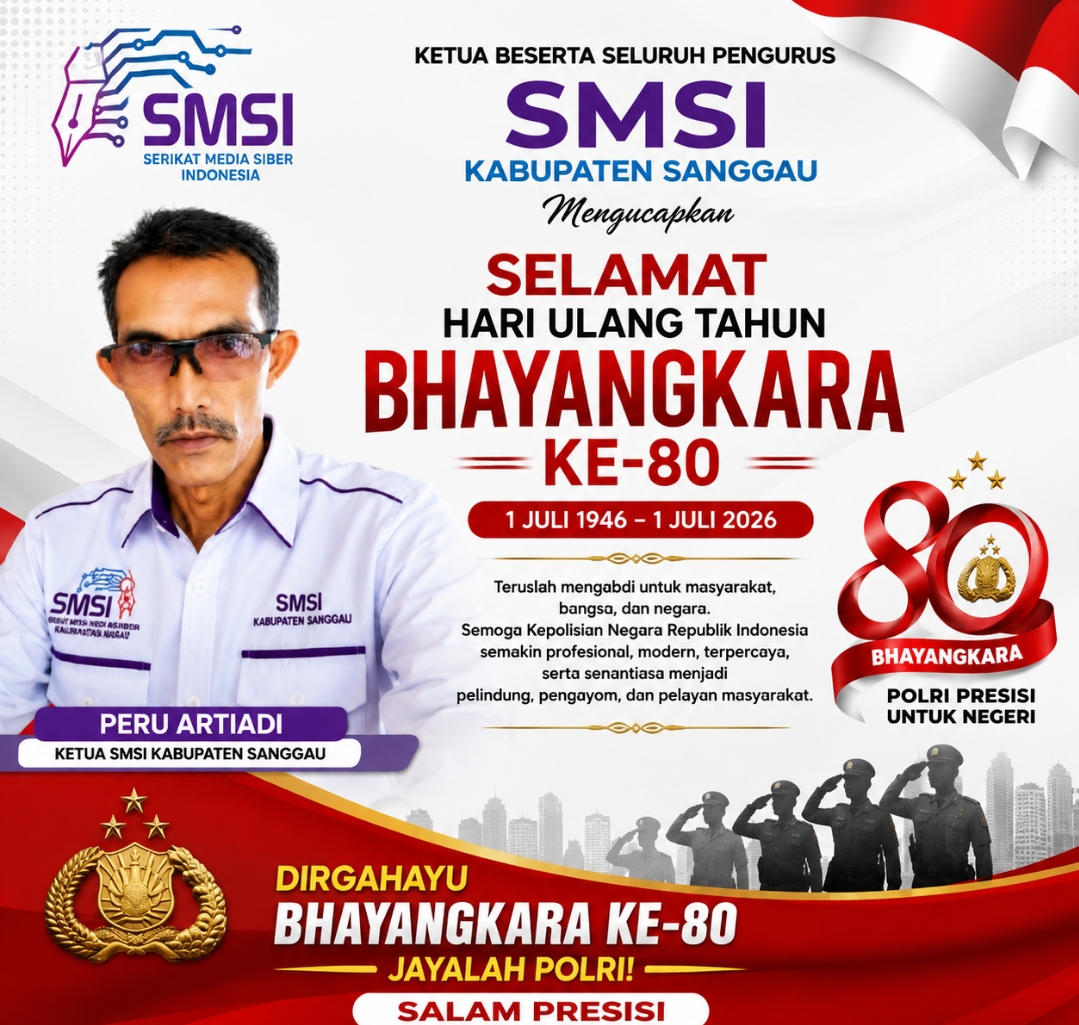 SMSI Kabupaten Sanggau Ucapkan Selamat Hari Bhayangkara ke-80, Apresiasi Dedikasi Polri untuk Masyarakat