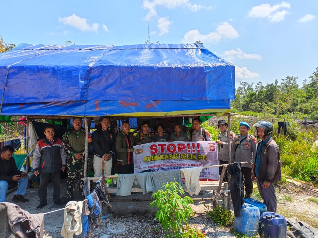 Sisir Lokasi Tambang Ilegal, Tim Gabungan Temukan Pondok dan Mesin Dompeng di Serinjuk