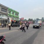 Dua Motor Bertabrakan di Jalan Jenderal Sudirman Sanggau, Petugas Segera ke Lokasi