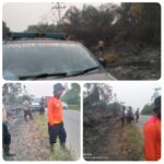 Polsek Tayan Hilir dan Polsek Balai Batang Tarang Padamkan Titik Api di Dusun Telabang