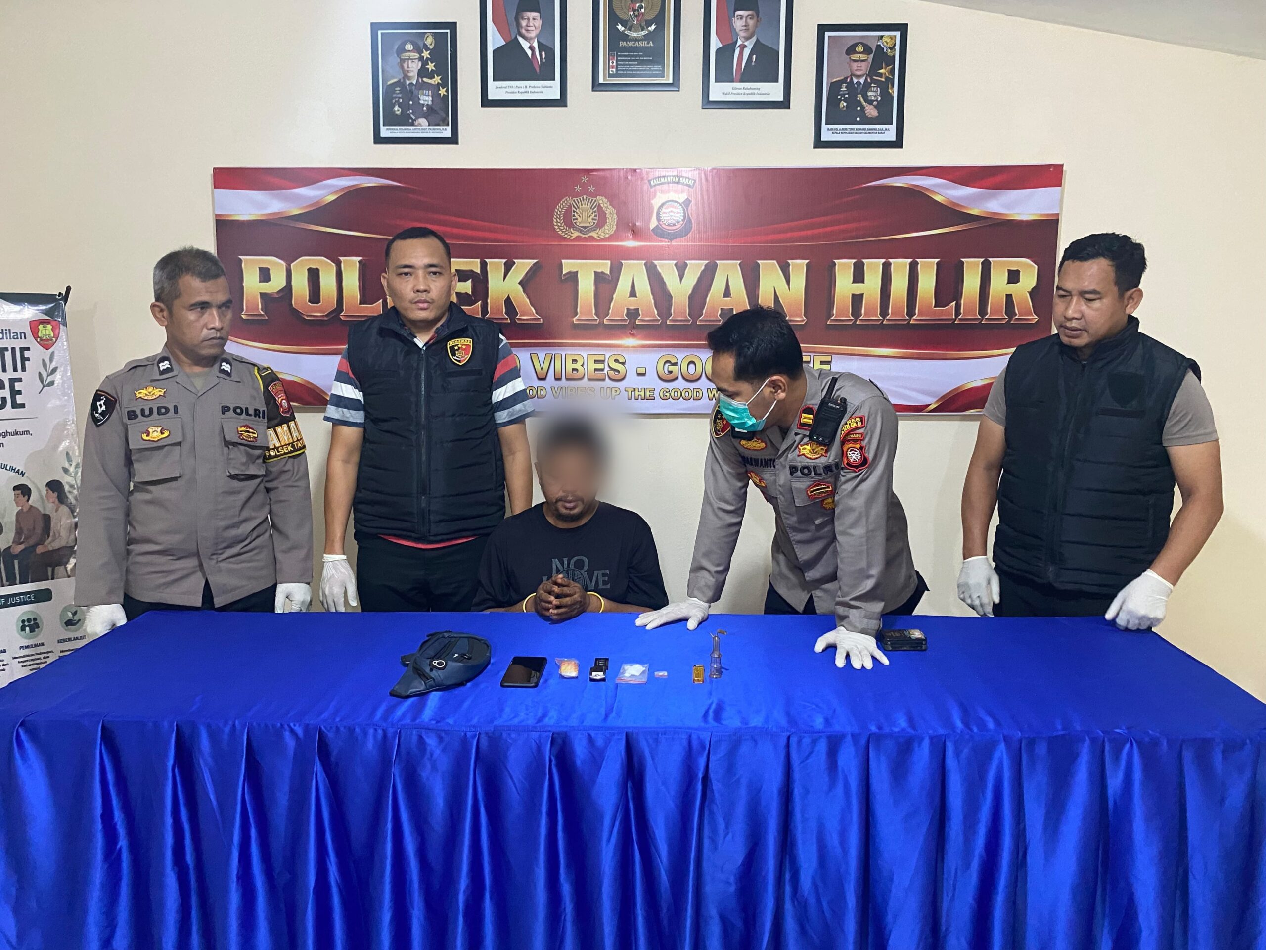 Polsek Tayan Hilir Gagalkan Dugaan Peredaran Sabu, Satu Terduga Pelaku Diamankan