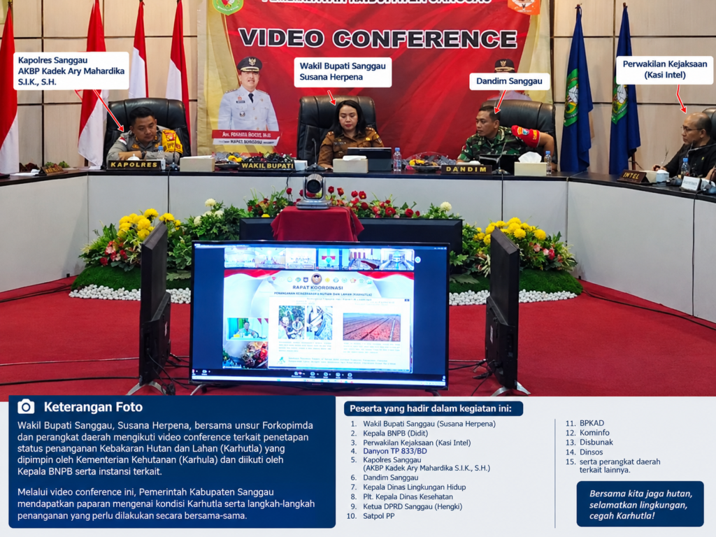 Pemkab Sanggau Ikuti Video Conference Penetapan Status dan Penanganan Karhutla